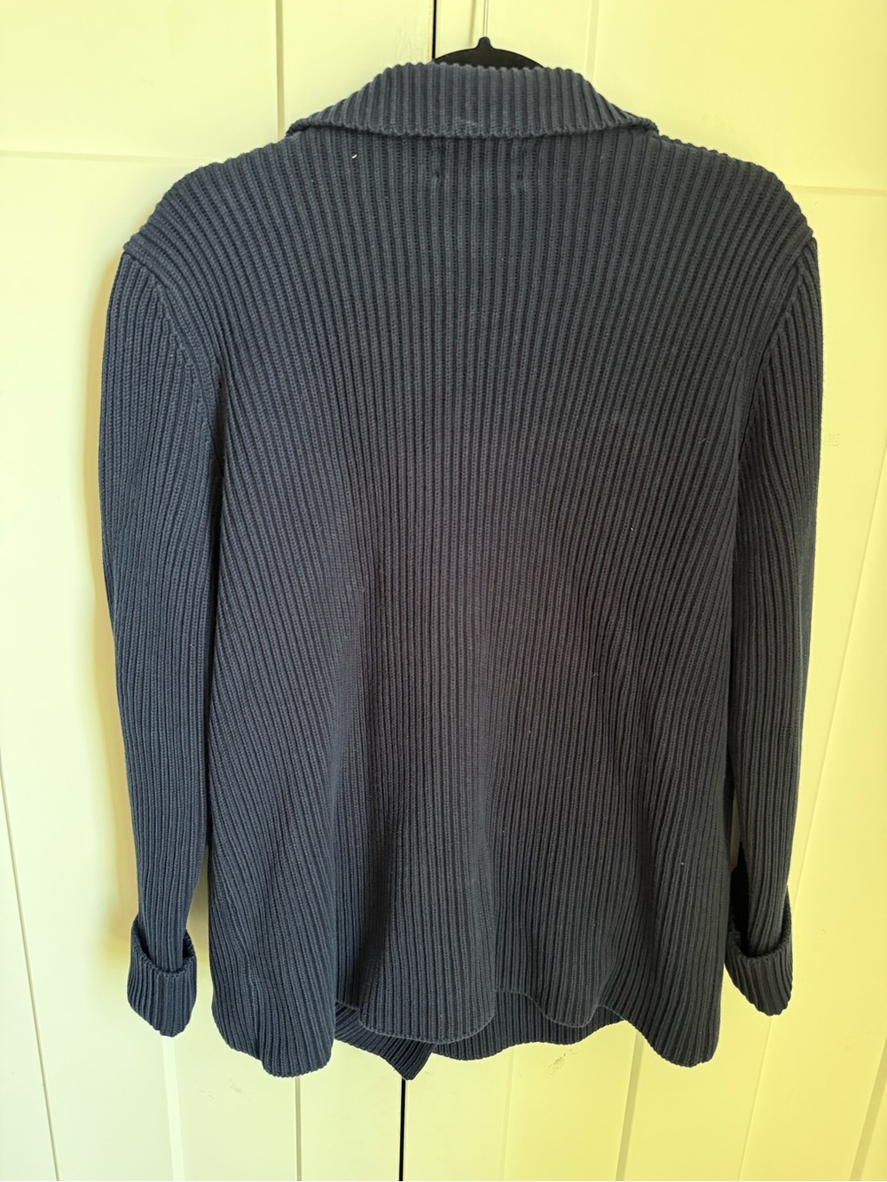 Ralph Lauren Petite Navy Ribbed Knit Cardigan with gold buttons. Size M. EUC. - Picture 5 of 6